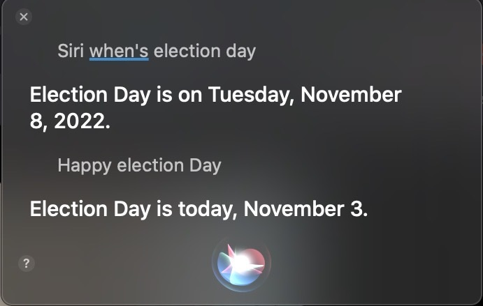 苹果修复了Siri误报2020美国总统大选日的Bug