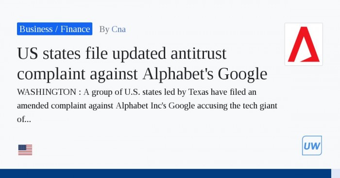 美国多州对Google竞价广告业务提出新一轮反垄断诉讼