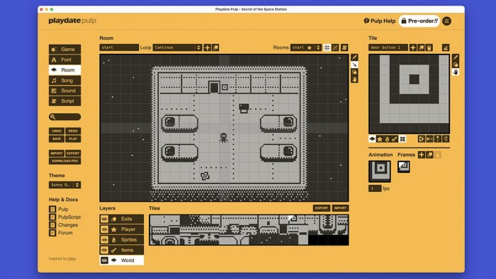 Panic为Playdate掌机推出Pulp网页游戏编辑器 公测进行中