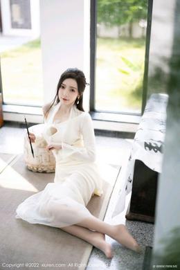 王馨瑶XiuRen秀人网性感白色连衣长裙