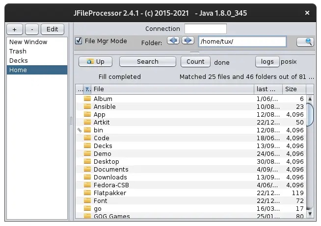 JFileProcessor 一个Linux上的Java文件管理器
