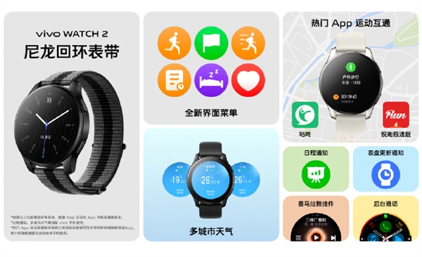 vivo WATCH 2大升级：全新界面 尼龙回环表带