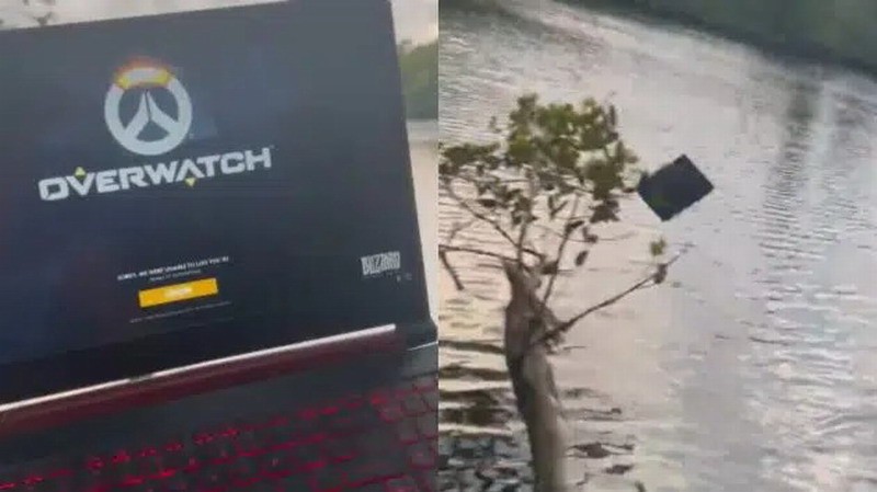 玩家将电脑扔进湖里 以戒掉玩《守望先锋》上瘾症
