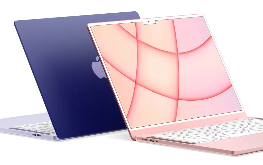 2022款MacBook Air高清渲染 白色边框+刘海设计
