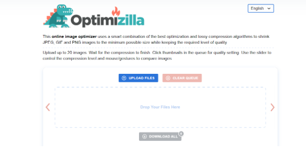 Optimizilla: 老牌的在线图像压缩工具