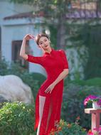 中国舞莹莹：但愿人长久#中秋一起来跳舞 #旗袍 #水调歌头 