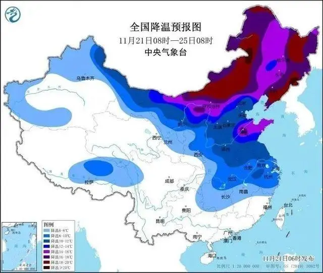 寒潮、暴雪、大风预警三连发