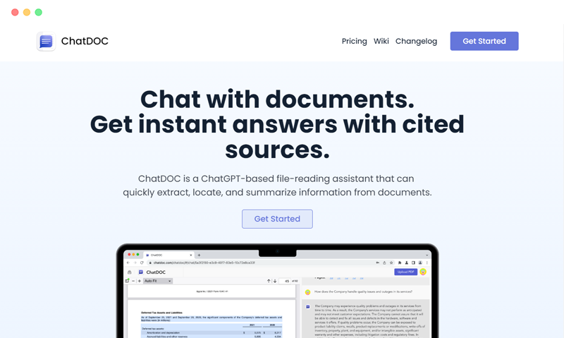 ChatDOC 一款基于ChatGPT的文件阅读助手