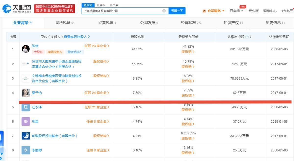 章子怡持股奢侈品平台被强执