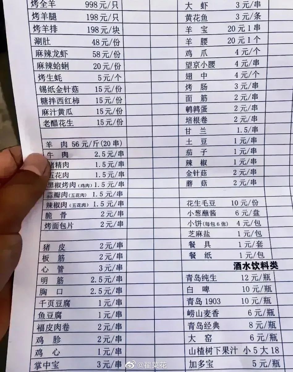 网友称24人吃淄博烧烤花了760元