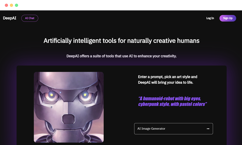 deepai.org: 基于人工智能的AI绘画和AI工具平台