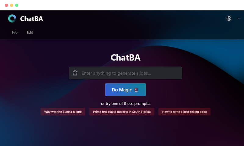 ChatBA AI自动生成PPT幻灯片的工具