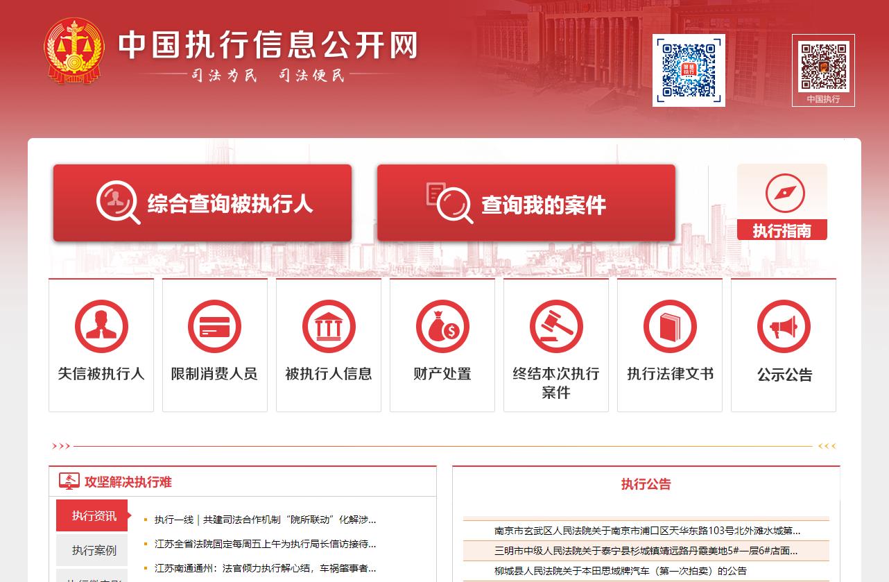 中国执行信息公开网信息查询