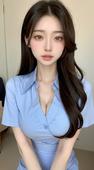 AI美女完美身材美女：1.4，分层发型，突出的乳沟