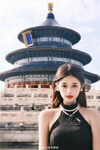 黑黑草梅 穿马面裙北京天坛公园拍到人生美丽照片咯！ ​​​