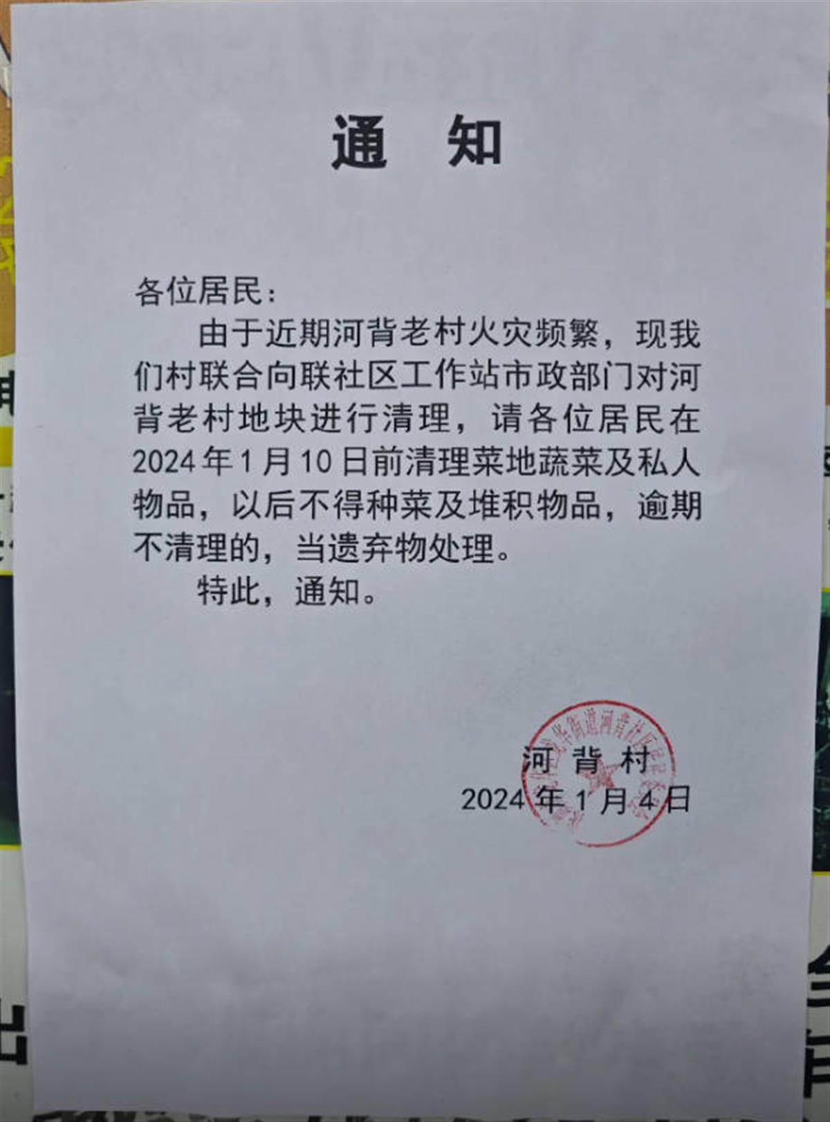 深圳一村因火灾频繁禁止居民种菜