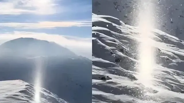 男子新疆滑雪偶遇“时空之门”