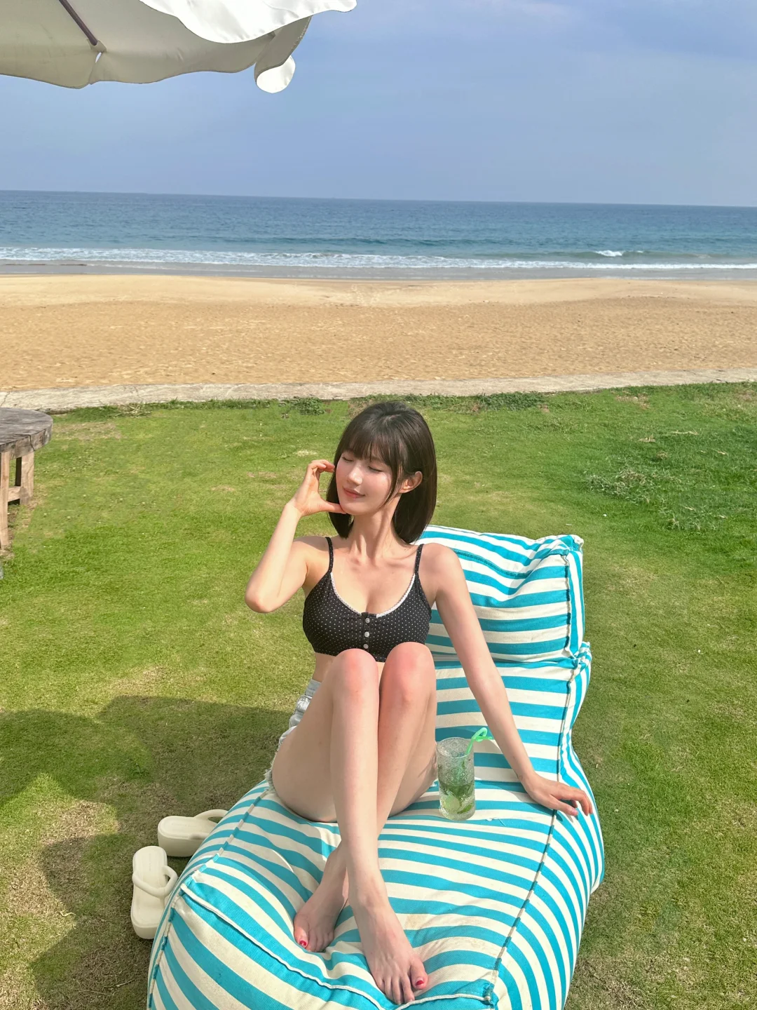 刘小晶 想念短发 想去海边了 #海滩  #海边度假 #短发