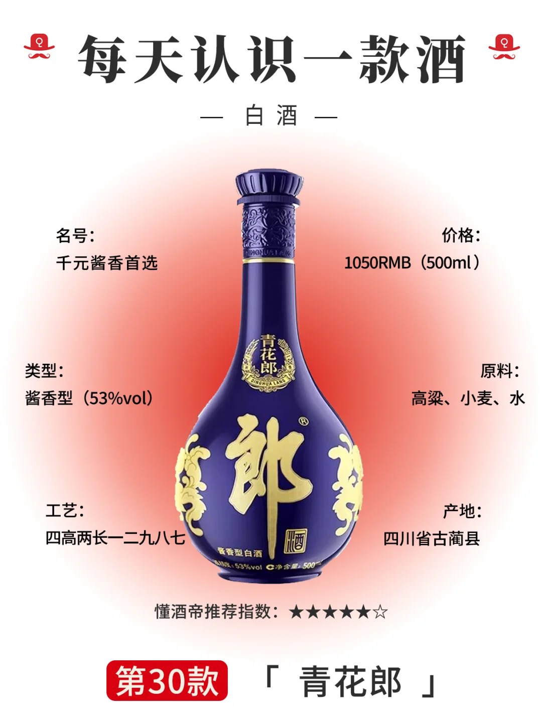 青花郎：千元酱香一哥 每天认识一款酒