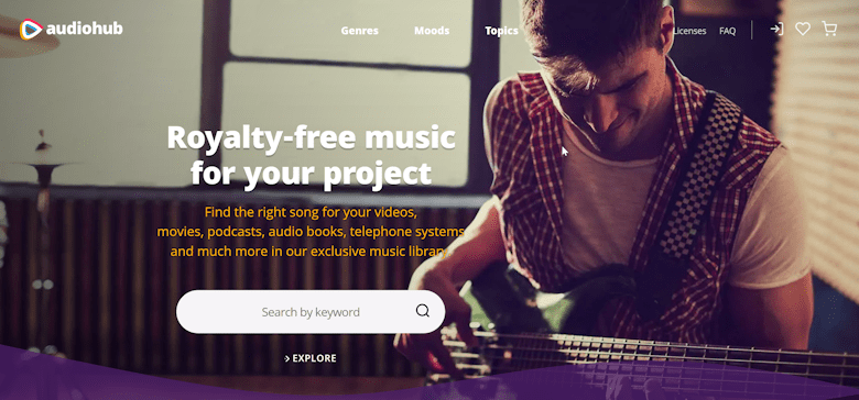 Audiohub在线提供免费可个人和商用的英文音乐资源