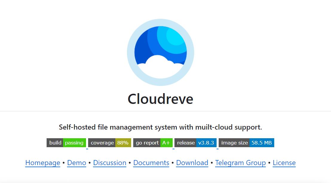 Cloudreve搭建一套属于自己私有的网盘系统