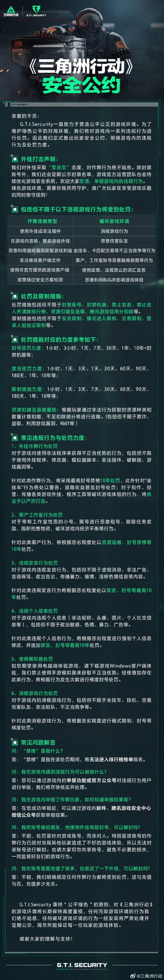 腾讯《三角洲行动》今日正式开服！誓言严厉打击外挂