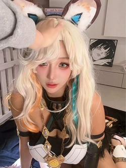 猫九酱Sakura：“ 豹子 家养的～” #原神 #原神纳塔 #欢迎来到纳塔 #希诺宁 #cos
