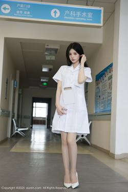 布丁wow性感白色护士制服搭配性感诱人白色丝袜