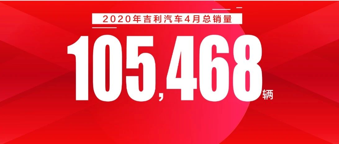 强势上扬双增长！吉利汽车4月销量达105,468辆