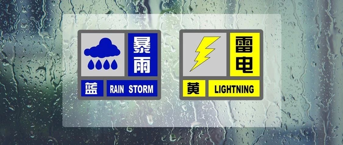 今早9点整，上海发布暴雨蓝色预警！目前“一蓝一黄”预警高挂