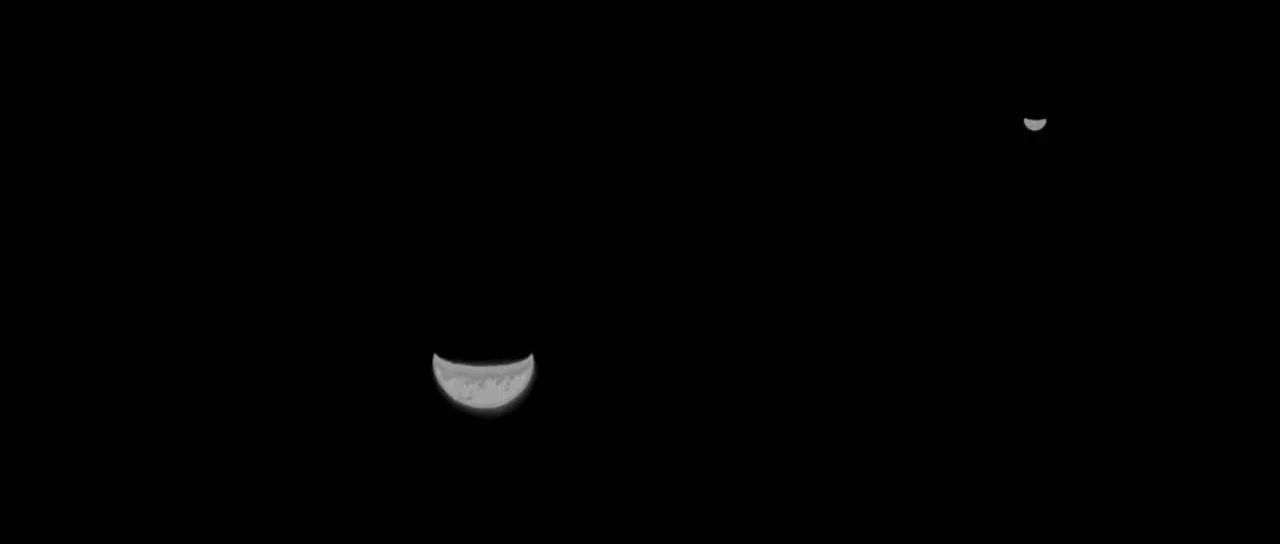 120万公里外回望家园，天问一号拍下地月合照