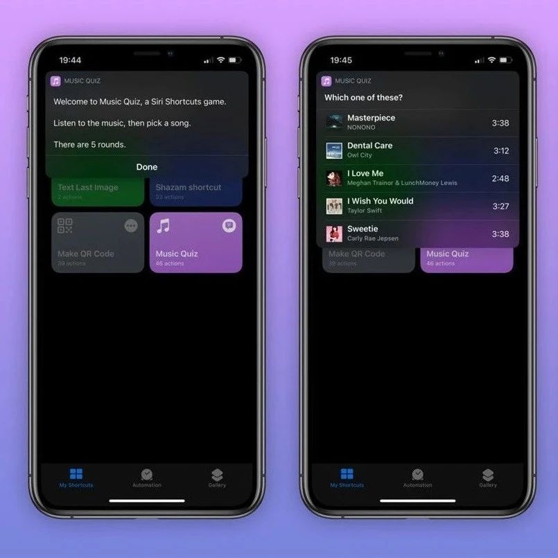 iOS 14 快捷指令将添加“音乐竞猜”新功能！