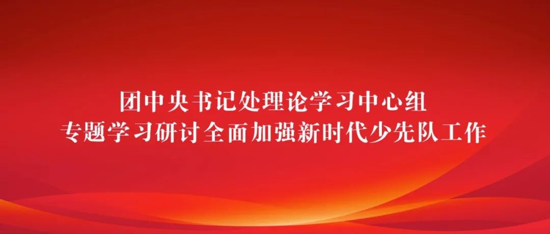 团中央书记处理论学习中心组专题学习研讨全面加强新时代少先队工作