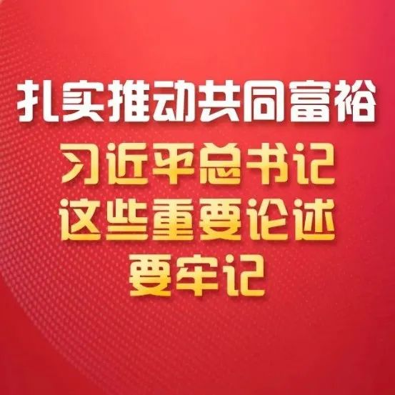 扎实推动共同富裕，习近平总书记这些重要论述要牢记