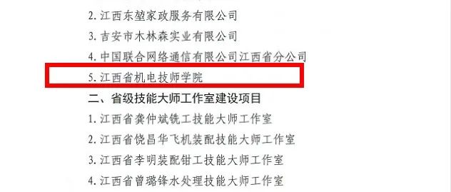 江西省机电技师学院成功获批“省级高技能人才培训基地”建设项目