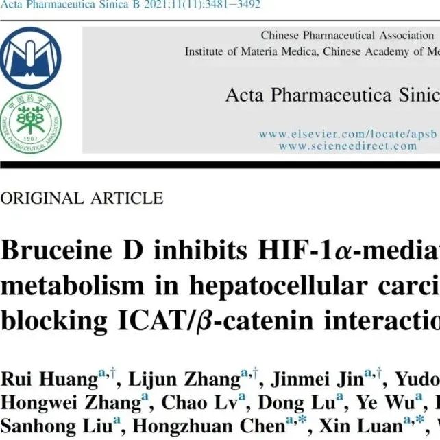 新闻 | 我校交叉科学研究院陈红专、张卫东及栾鑫团队联合发表抑制肿瘤细胞代谢中药小分子作用靶点及机制研究的最新成果