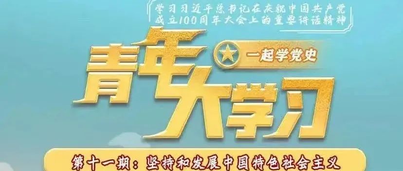 青年大学习：坚持和发展中国特色社会主义