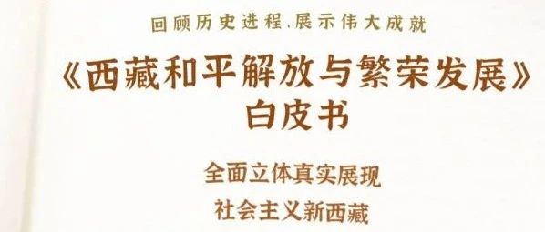 国务院新闻办发表《西藏和平解放与繁荣发展》白皮书