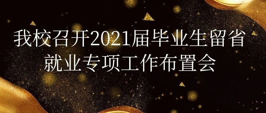 我校召开2021届毕业生留省就业专项工作布置会