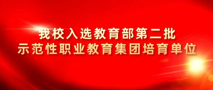 我校入选教育部第二批示范性职业教育集团培育单位