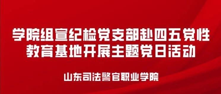 【党史学习教育】山东司法警官职业学院组宣纪检党支部赴四五党性教育基地开展主题党日活动