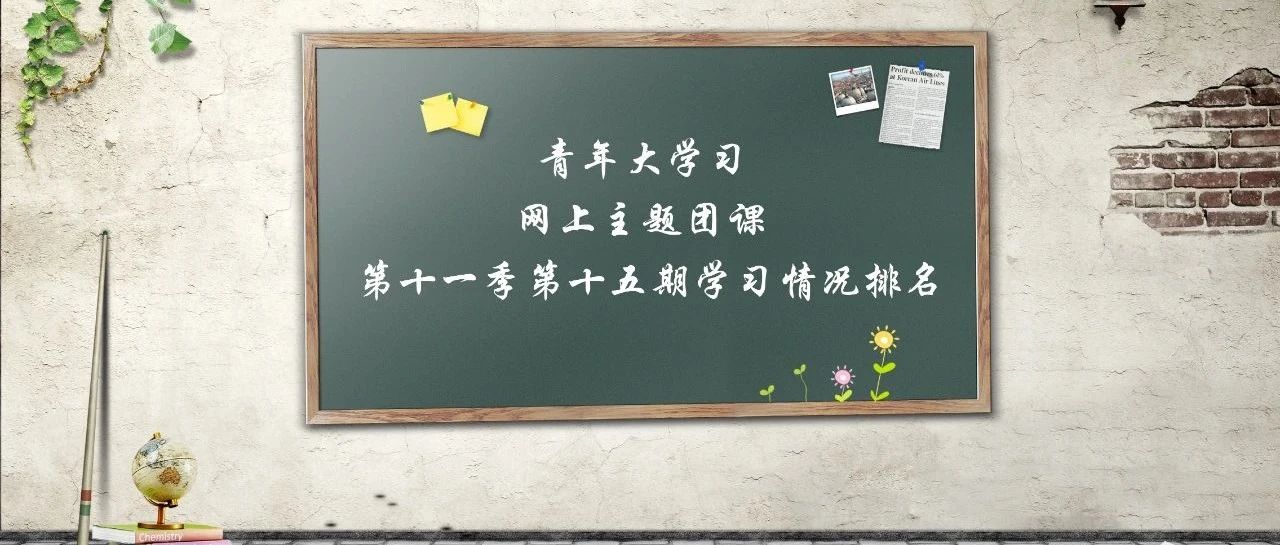 “青年大学习”第十一季第十五期学习情况排名（数据截止到2021年7月4日）