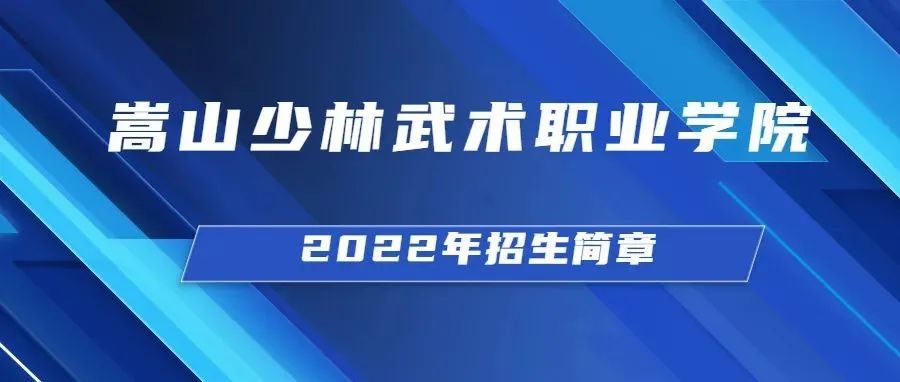 嵩山少林武术职业学院2022年招生简章