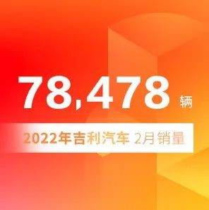 中国星系列新突破！吉利汽车2月销量达78478辆
