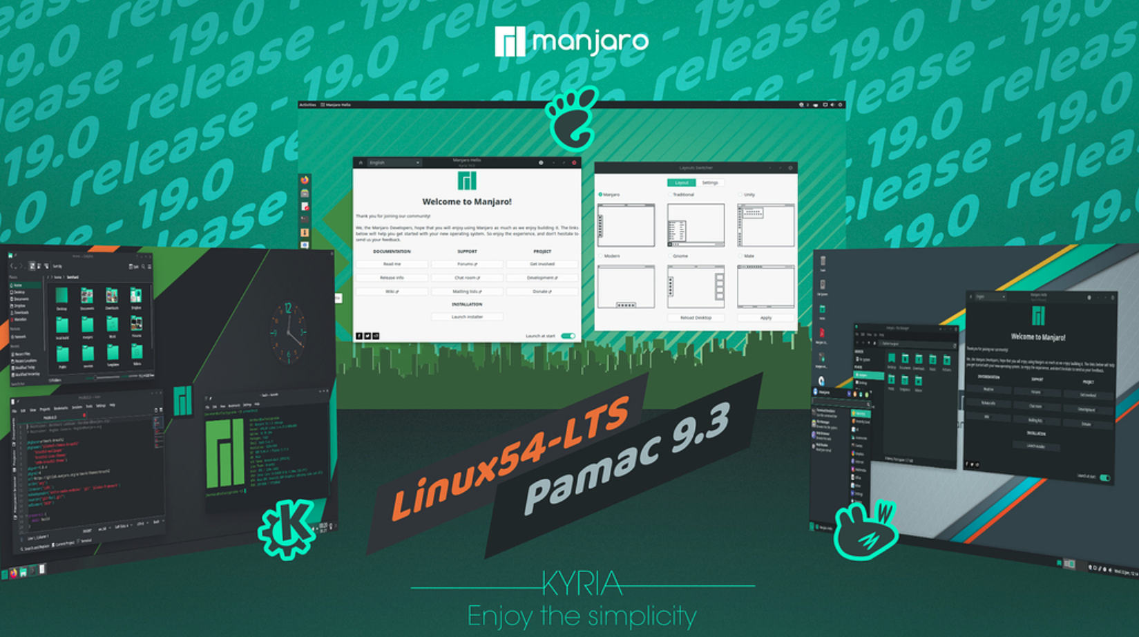 Manjaro Linux 19.0 发布代号Kyria