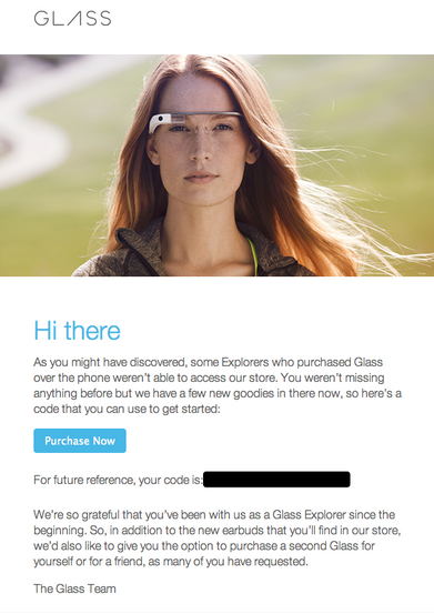 部分谷歌眼镜用户可以购买第二副眼镜