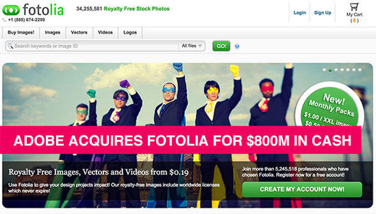 Adobe完成对Fotolia的收购 斥资8亿美元