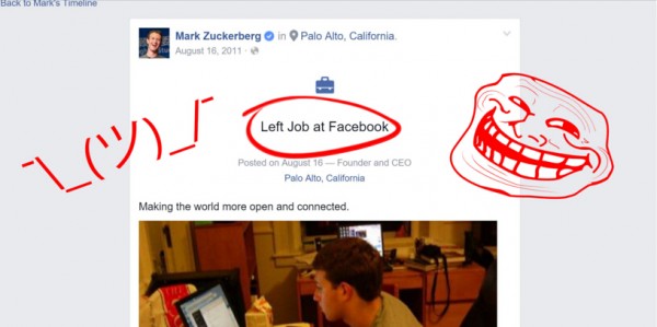 URL地址错误让人误以为扎克伯格已从Facebook“离职”