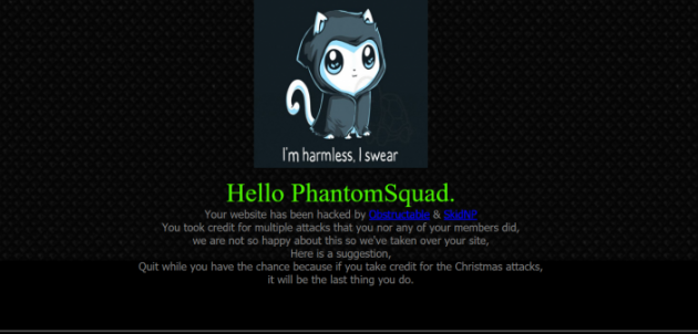 黑客组织‘SkidNP’涂改了Phantom Squad的网站首页