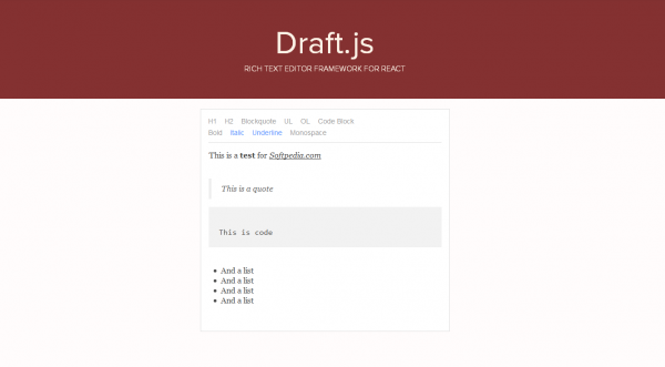 Facebook宣布基于React的富文本编辑器Draft.js开源